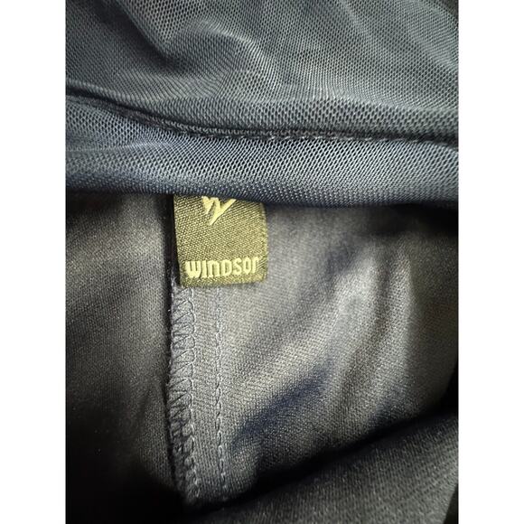 Maxi Navy Blue Windsor Sequined Prom Dress With Open Back - Picture 9 of 11